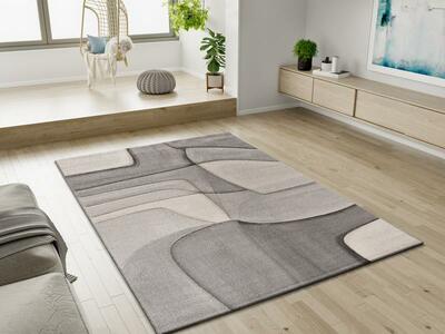ALFOMBRA ABSTRACTA 40378 GRIS