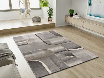 ALFOMBRA ABSTRACTA 40379 GRIS