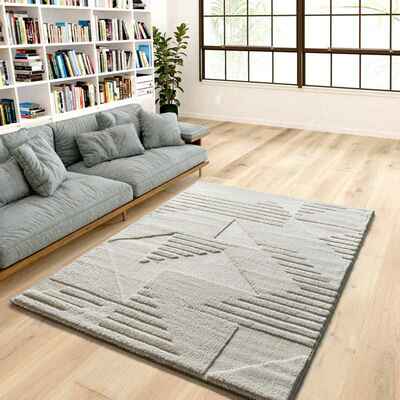 ALFOMBRA NÓRDICA CON RELIEVE 8518 CREMA