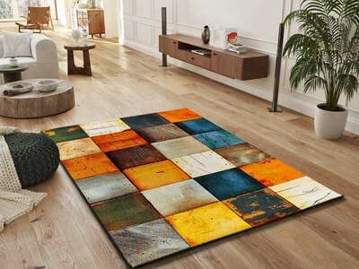 ALFOMBRA GEOMÉTRICA 40406 MULTICOLOR
