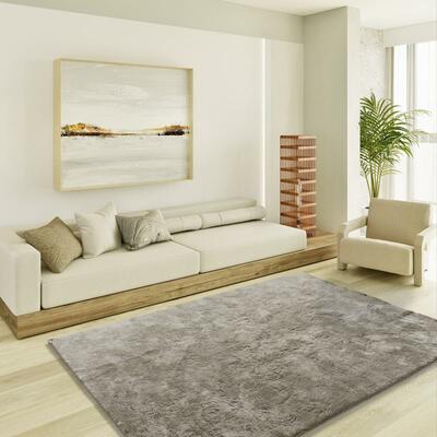 ALFOMBRA BEIGE DE PELO LARGO ROMA (antideslizante)