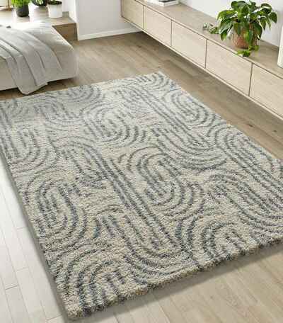 ALFOMBRA DE PELO LARGO 8807 GRIS PLATA