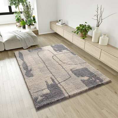 ALFOMBRA DE PELO LARGO 8812 GRIS PLATA