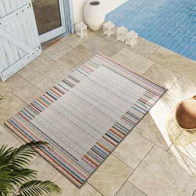 ALFOMBRA DE EXTERIOR A RAYAS 54573 MULTICOLOR