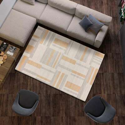 ALFOMBRA GEOMÉTRICA 12934 BEIGE/GRIS