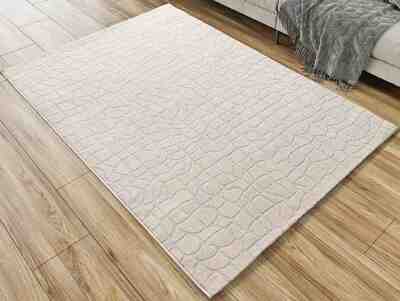ALFOMBRA MODERNA CON RELIEVE 12941 GRIS PLATA
