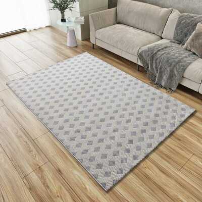 ALFOMBRA GEOMÉTRICA CON RELIEVE 12951 GRIS PLATA