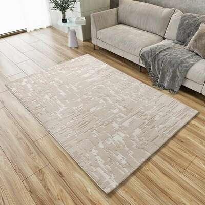  ALFOMBRA ABSTRACTA CON RELIEVE 12946 BEIGE