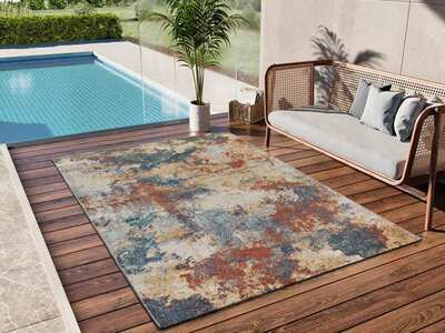 ALFOMBRA ABSTRACTA DE EXTERIOR 54569 MULTICOLOR