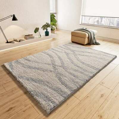 ALFOMBRA DE PELO LARGO 8817 GRIS PLATA
