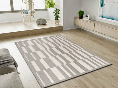 ALFOMBRA GEOMÉTRICA CON RELIEVE 12940 GRIS ALFOMBRA GEOMÉTRICA CON RELIEVE 12940 GRIS