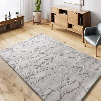 ALFOMBRA EFECTO MÁRMOL CON RELIEVE 35 GRIS