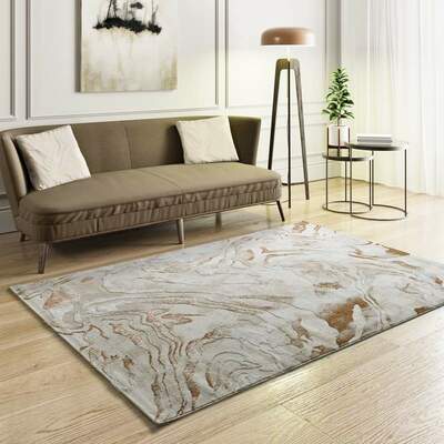 ALFOMBRA ABSTRACTA CON RELIEVE 5807 CALDERA