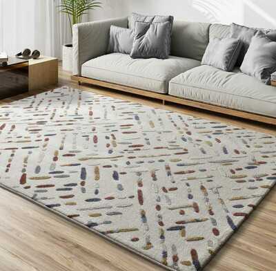 ALFOMBRA GEOMÉTRICA RELIEVE 12991 MULTICOLOR