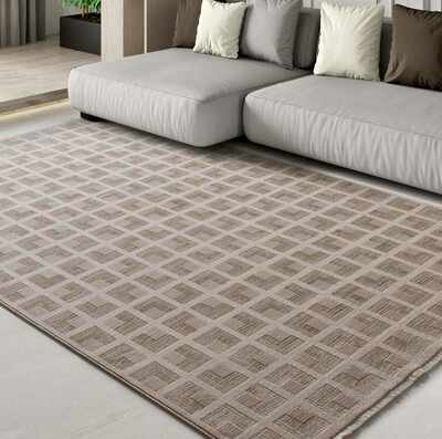 ALFOMBRA GEOMÉTRICA CON FLECOS ONA 52094 BEIGE ALFOMBRA GEOMÉTRICA CON FLECOS ONA 52094 BEIGE