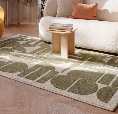 ALFOMBRA GEOMÉTRICA CON RELIEVE 2438 VERDE ALFOMBRA GEOMÉTRICA CON RELIEVE 2438 VERDE